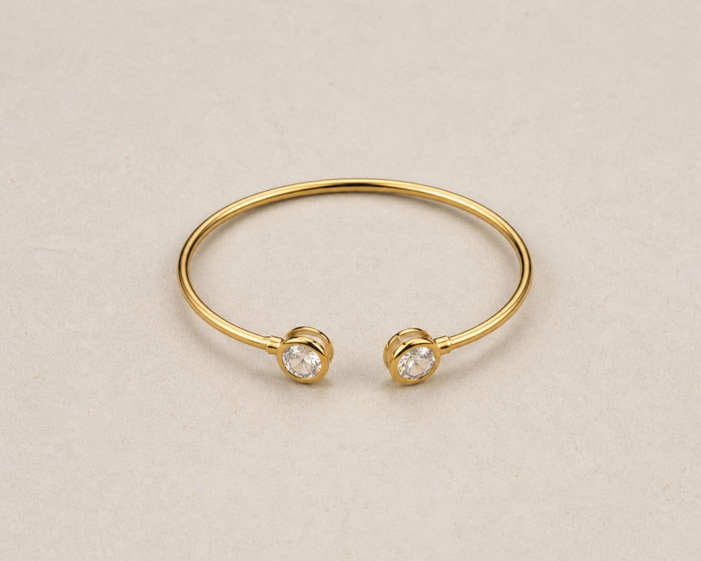 Crystal-Accent Open Bangle
