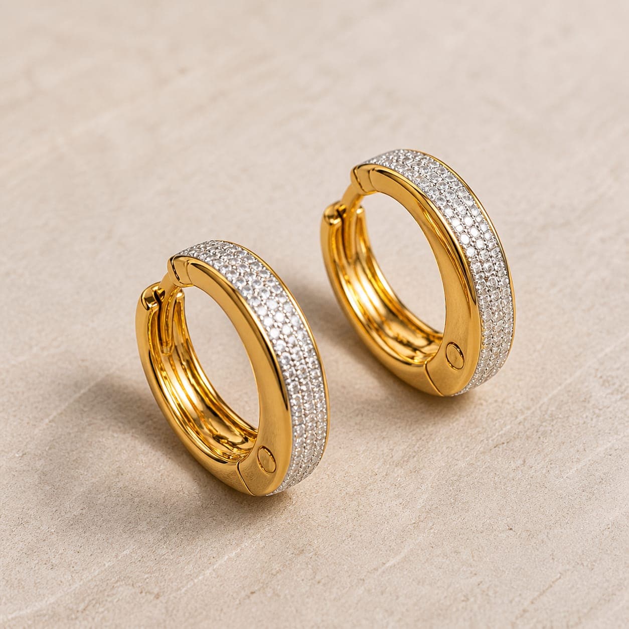 Gold Crystal Hoop Earrings