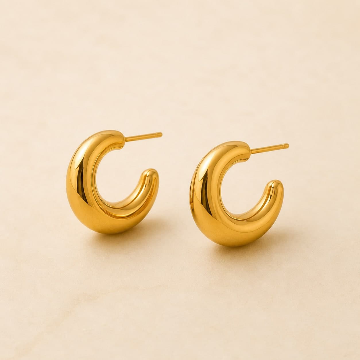 Modern Gold Hoops
