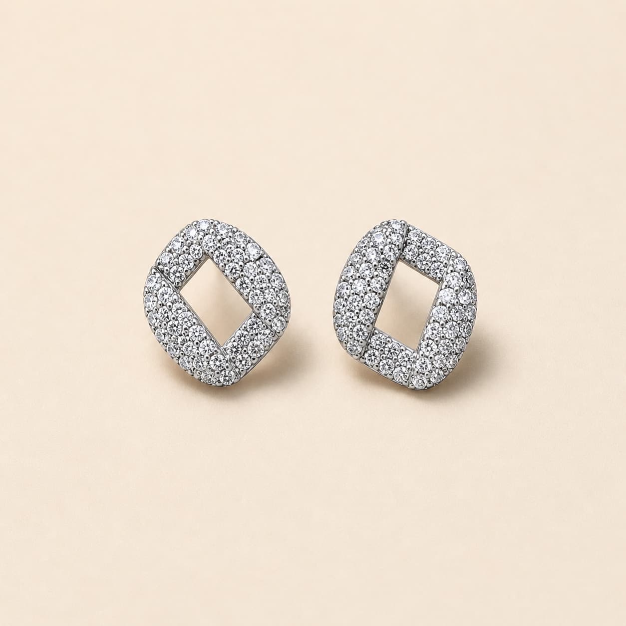 Square Pave Earrings