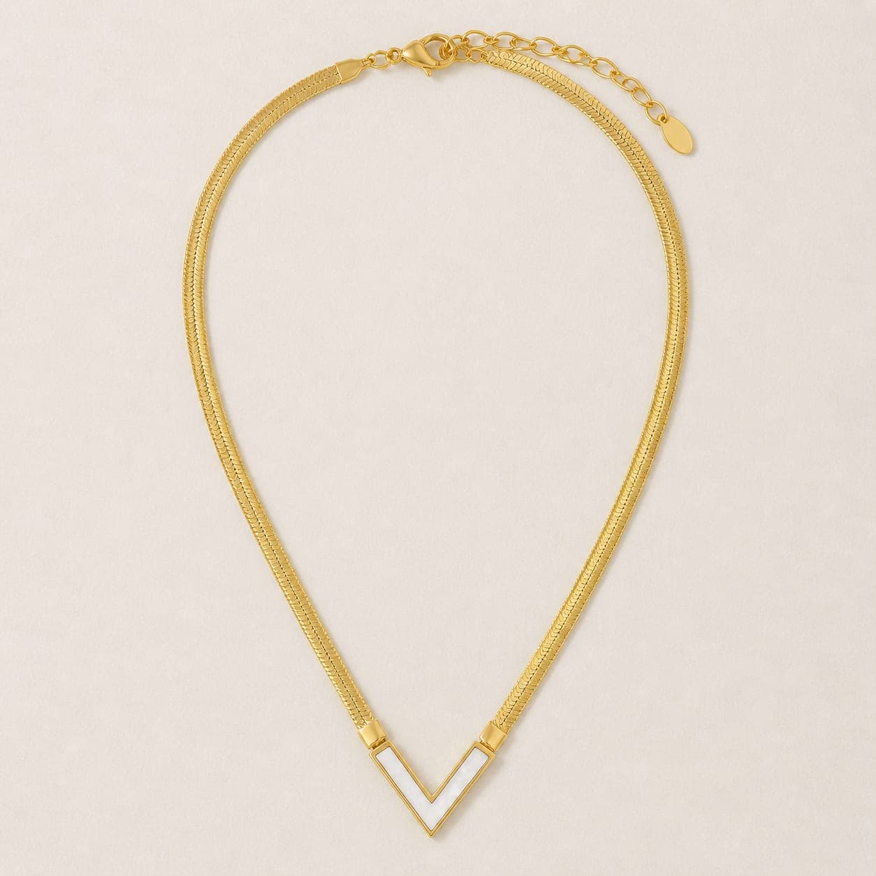 Gold V-Shaped Pendant Necklace