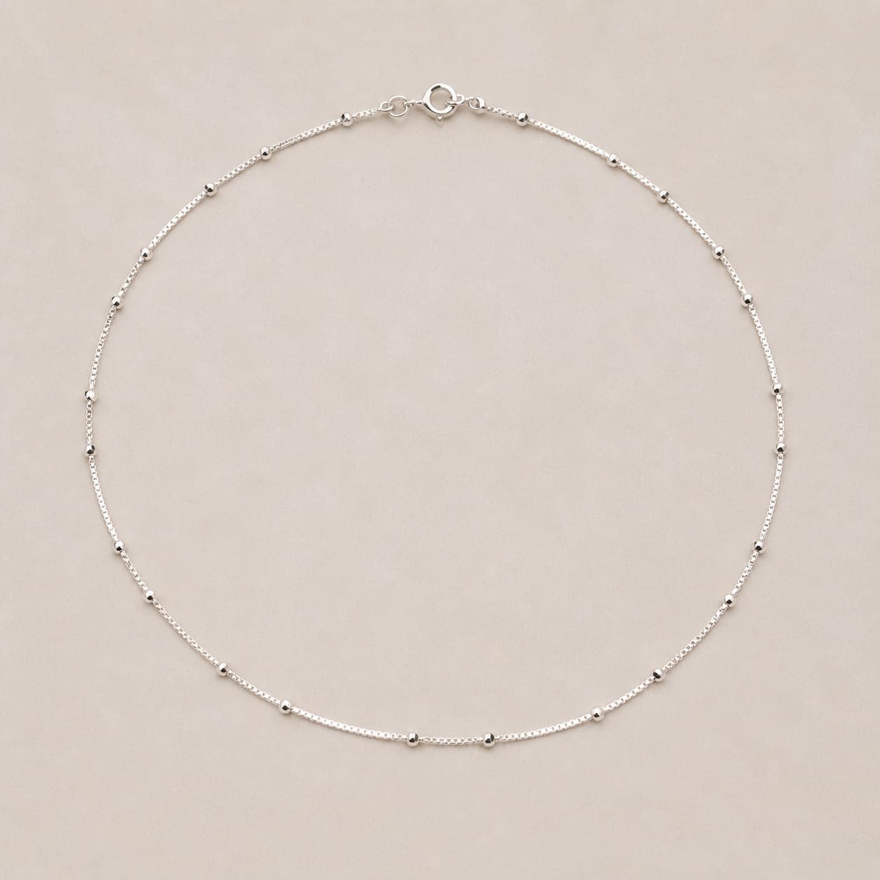 Silver Bead Chain Necklace