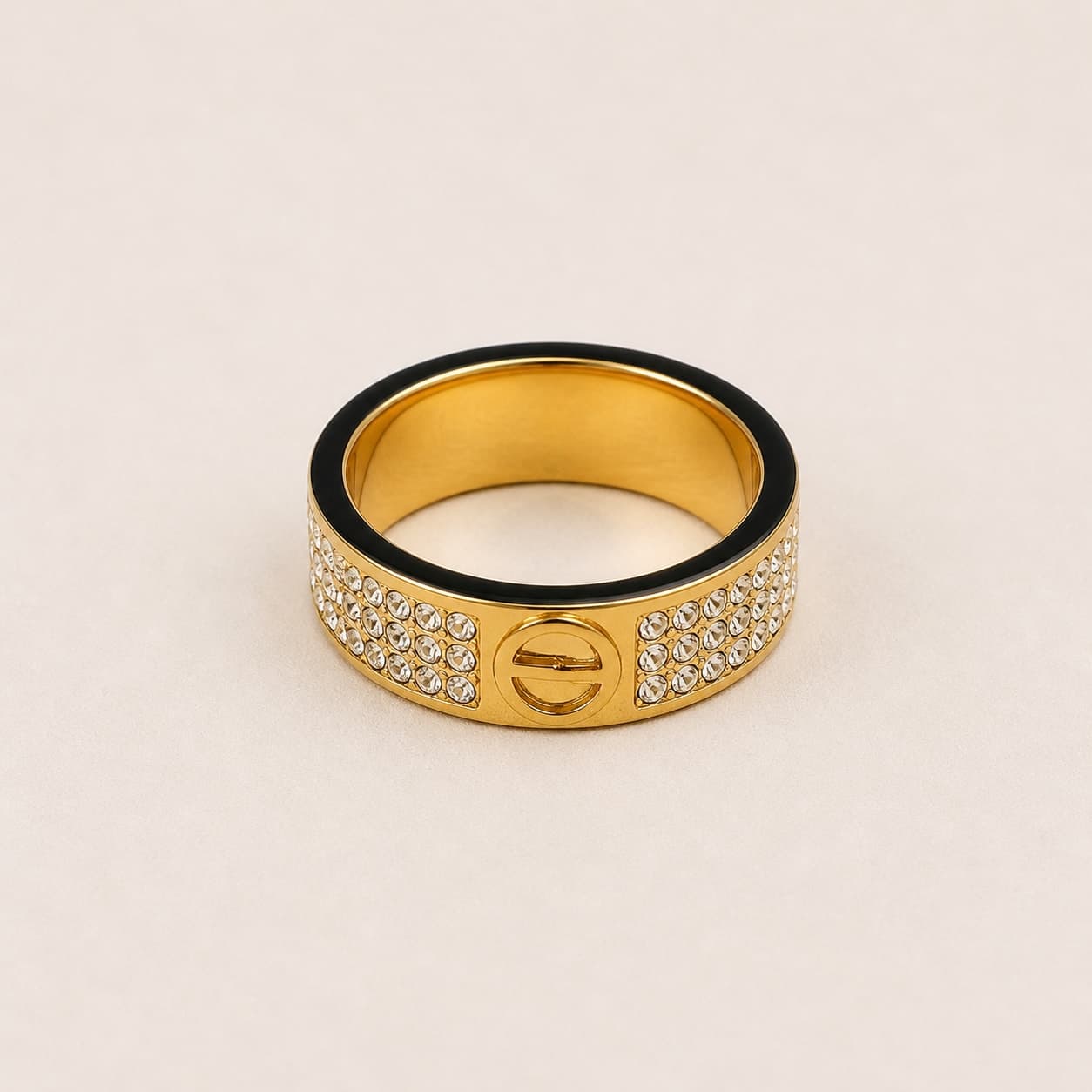 Gold Crystal-Embellished Ring