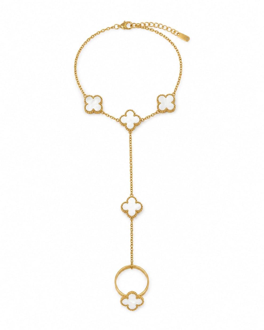 Gold Clovers and Ring Bracelet